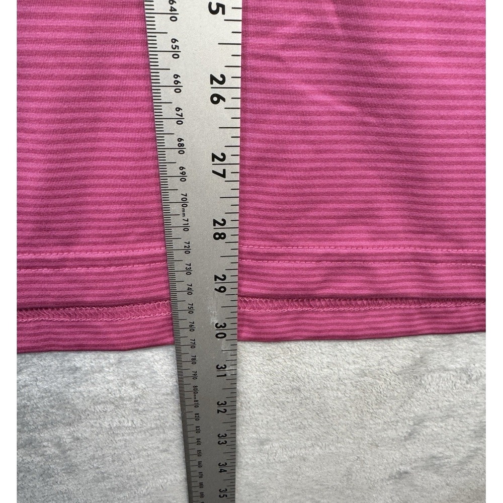 Stitch Golf Polo Shirt Pink Striped Tour Patch Men's Size M - Picture 8 of 8